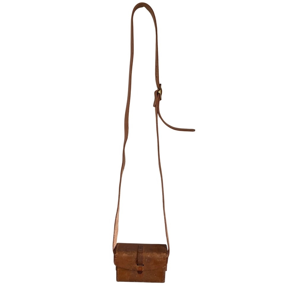 Vintage 1943 Boyt‎ Leather Military Pouch Crossbody Bag Brown WWII Era 5-43